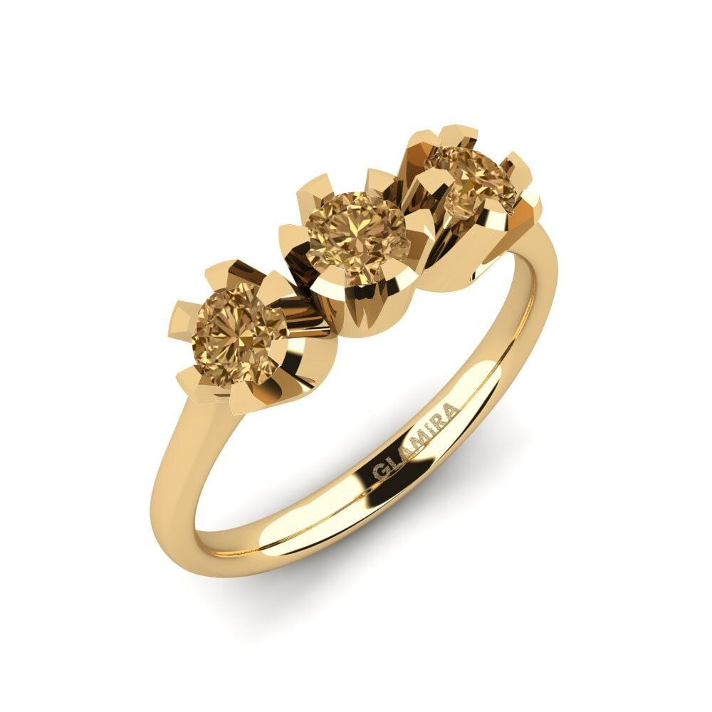 18k Oro Amarillo Anillo de compromiso Fiorella