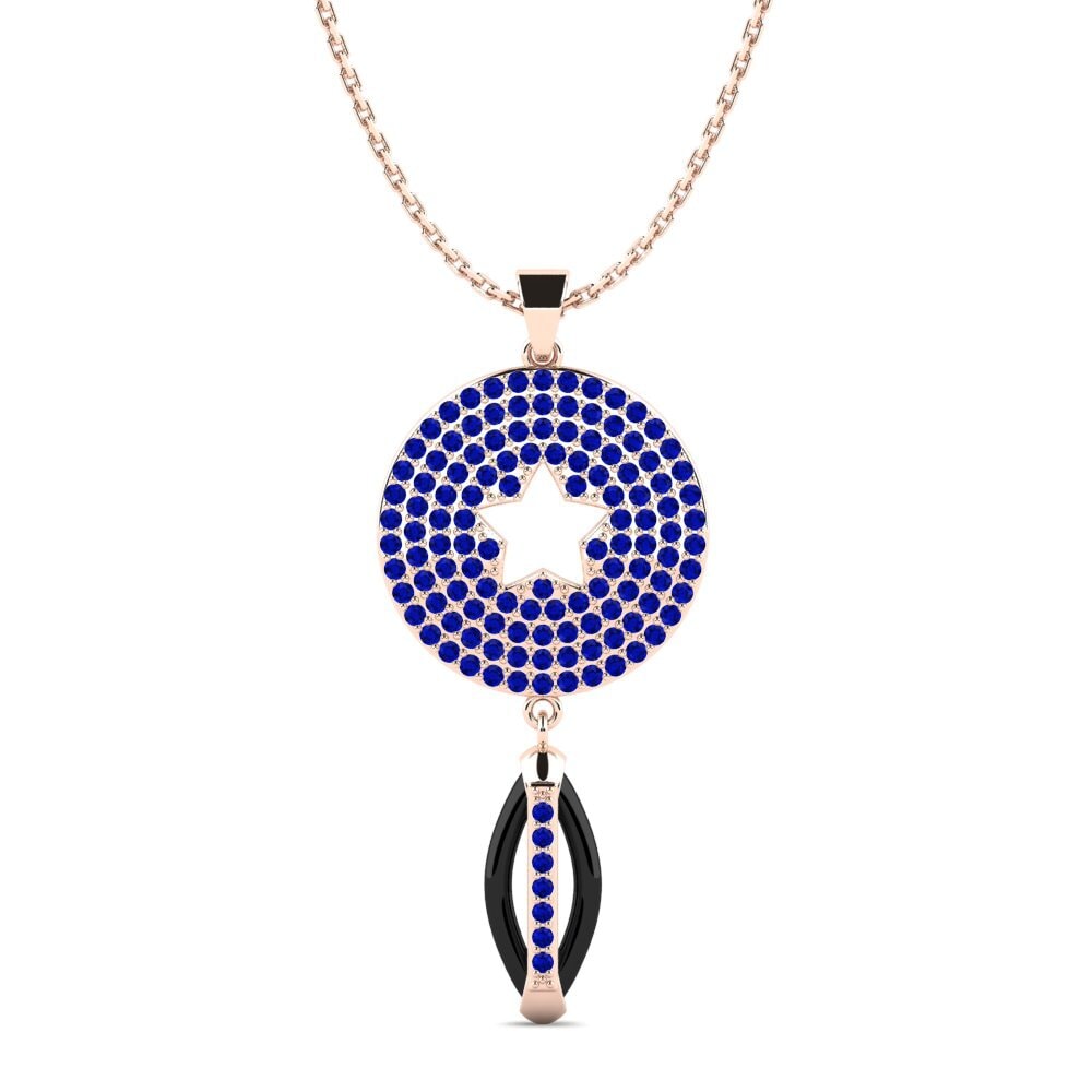 9ct Rose Gold Sapphire Women's Pendant Firefall