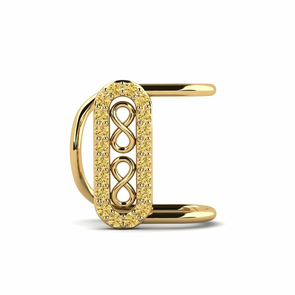 Brazalete de oreja Ear Cuffs Pendientes Firth Oro Amarillo 375 Diamante Amarillo