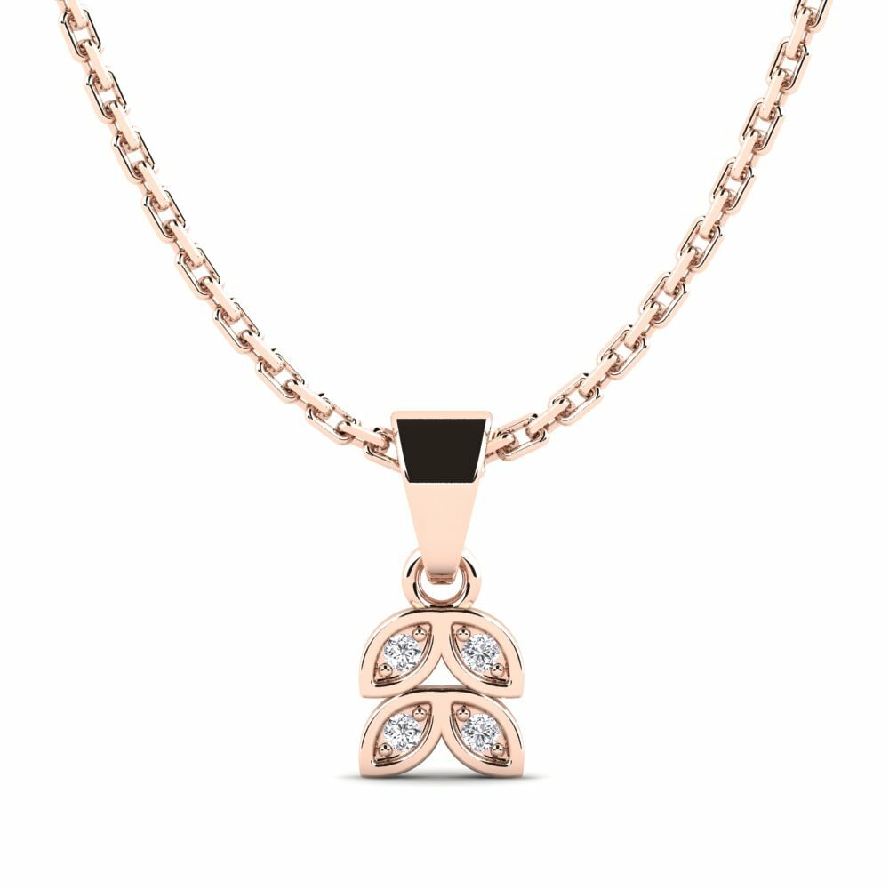 18k Oro Rosa Diamante Colgante de Mujer Fishnet