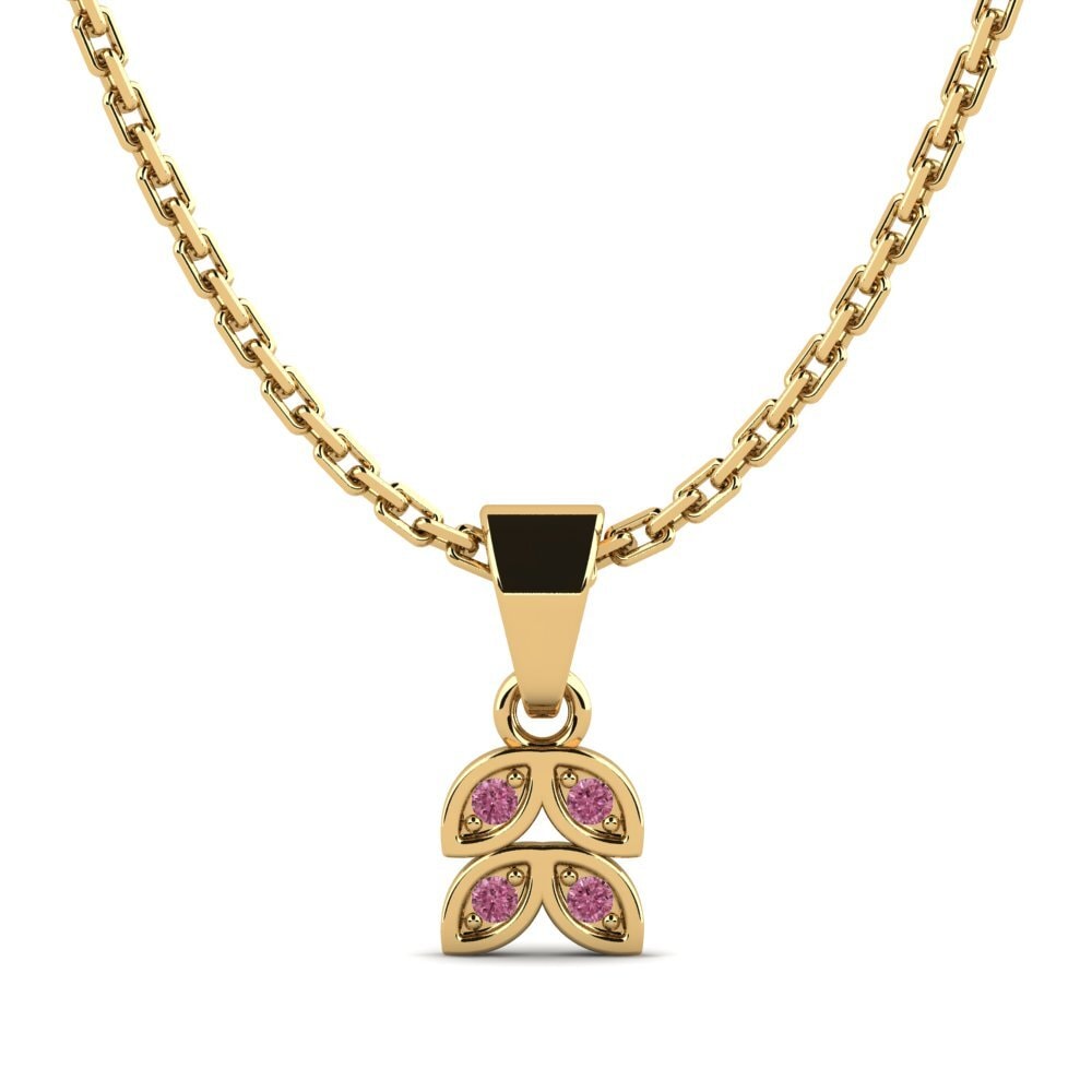 18k Oro Amarillo Granate Rhodolite Colgante de Mujer Fishnet