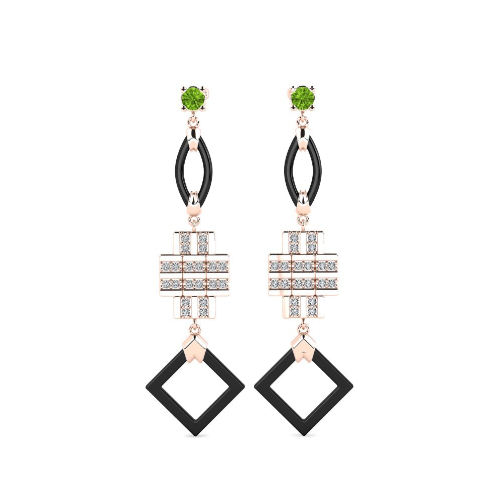 14ct Rose Gold Peridot Women's Earring Fitnete