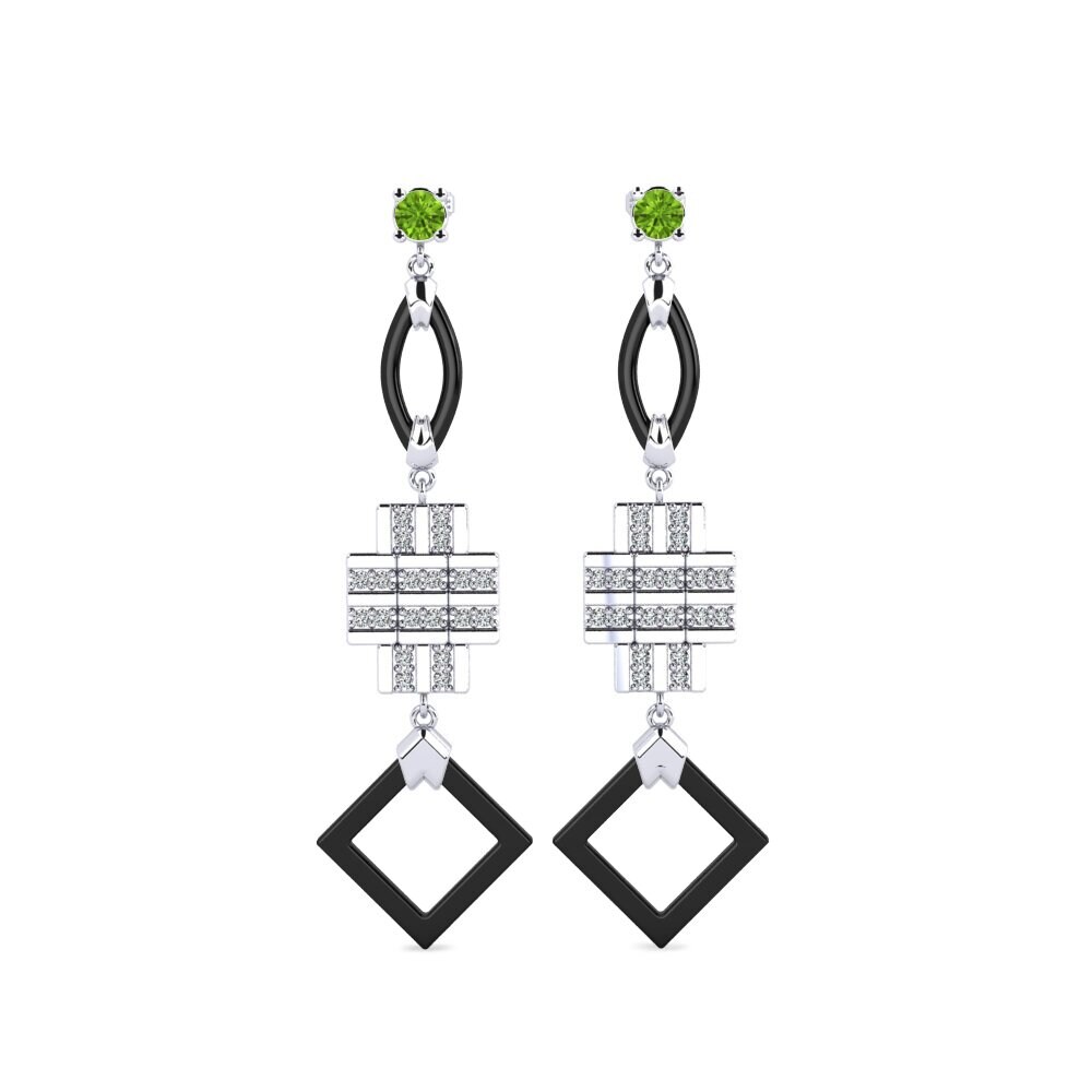 White Silver Peridot Women's Earring Fitnete