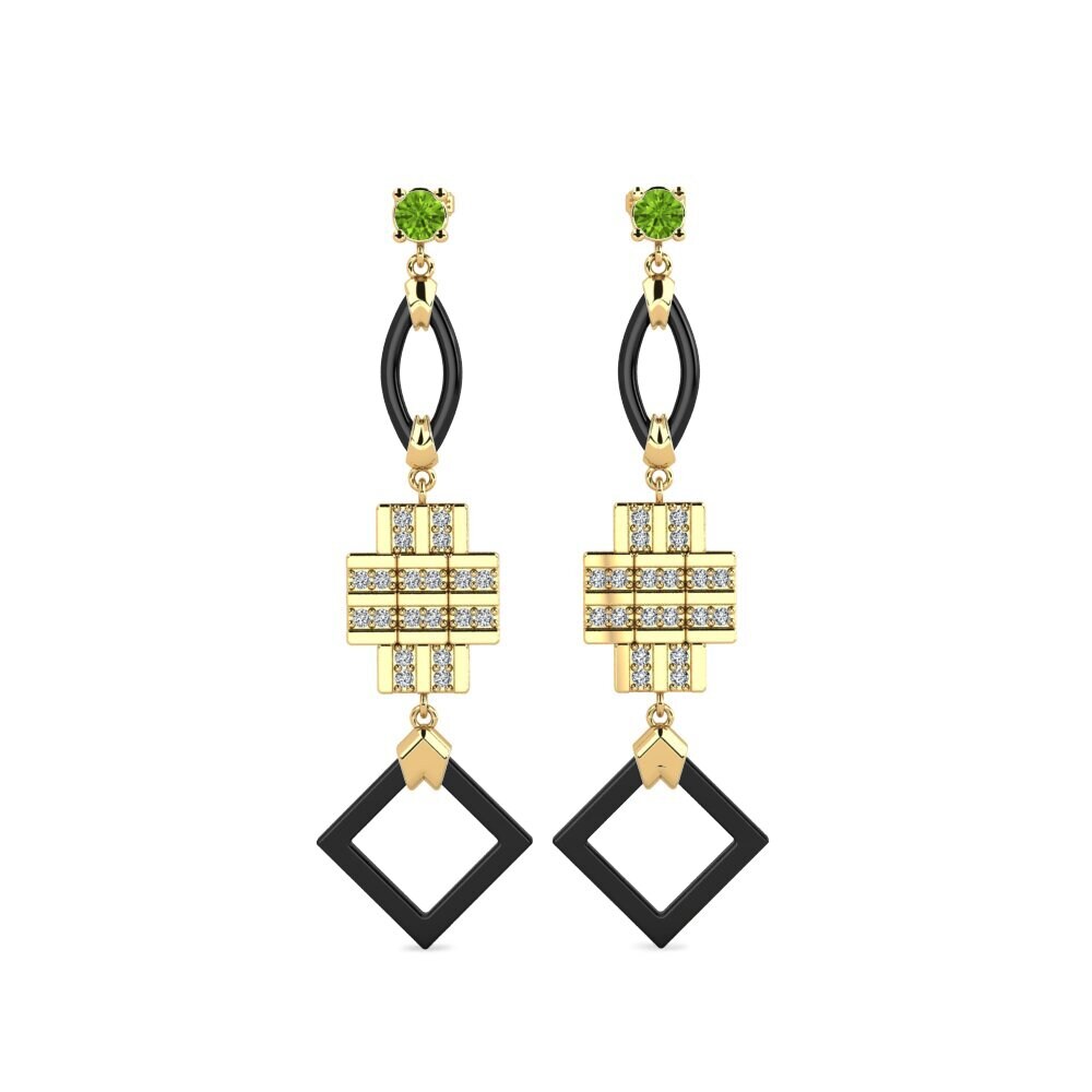 14ct Yellow Gold Peridot Women's Earring Fitnete