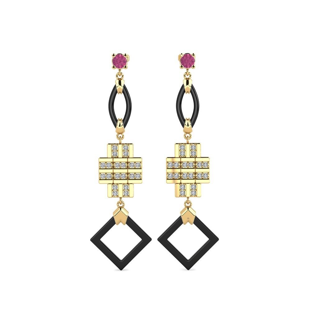 Round Pink Tourmaline Women's Earring Fitnete