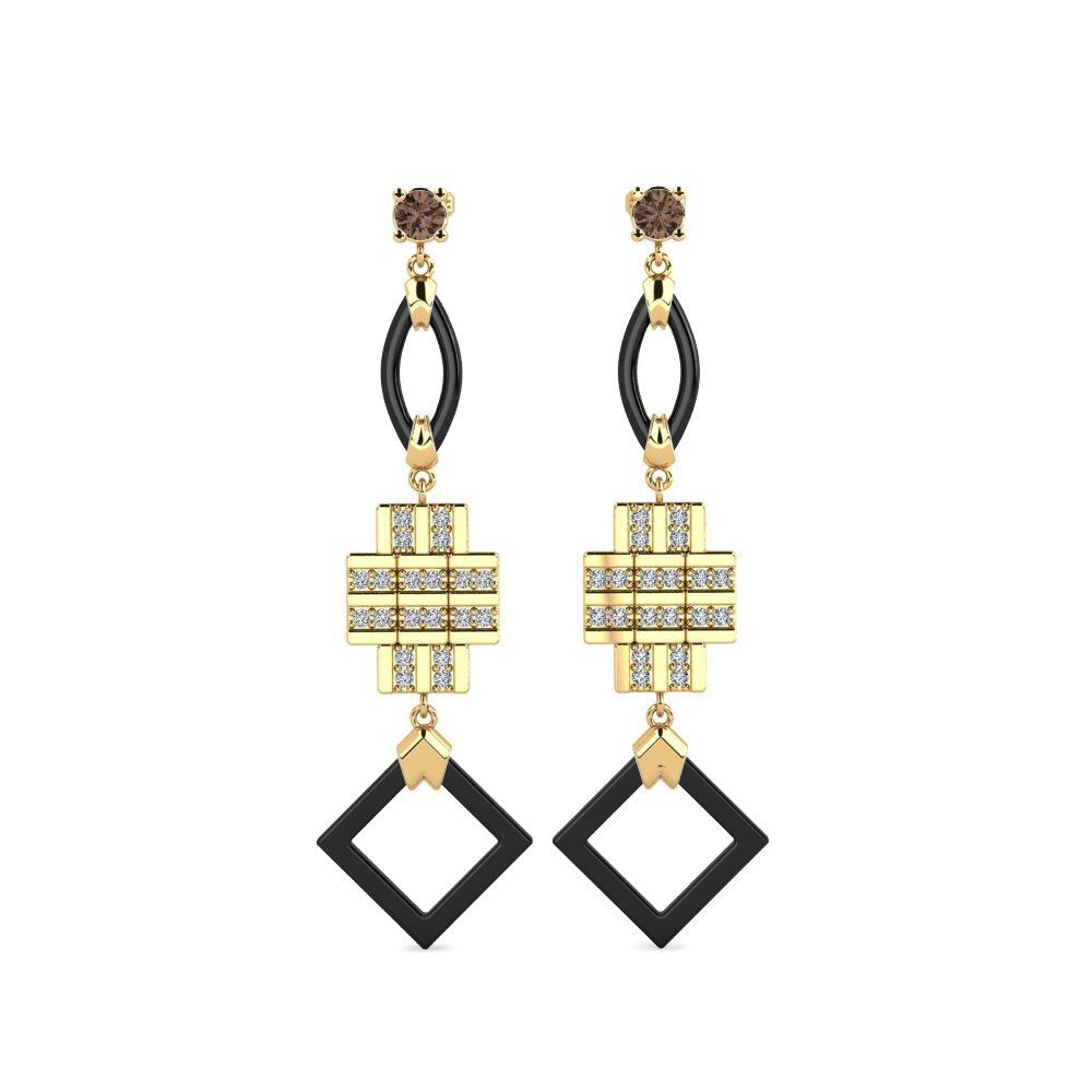 Round Smoky Quartz Women's Earring Fitnete