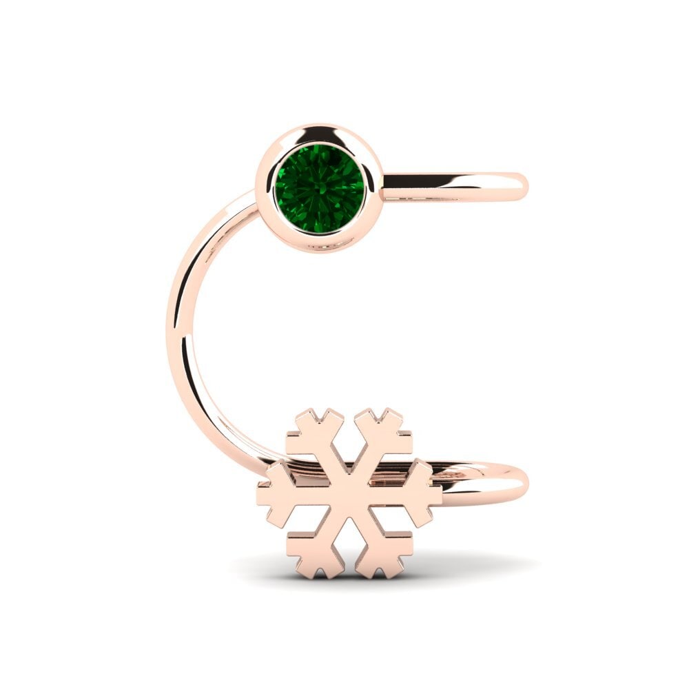 14k Oro Rosa Circonita Verde Pendiente de mujer Fiz
