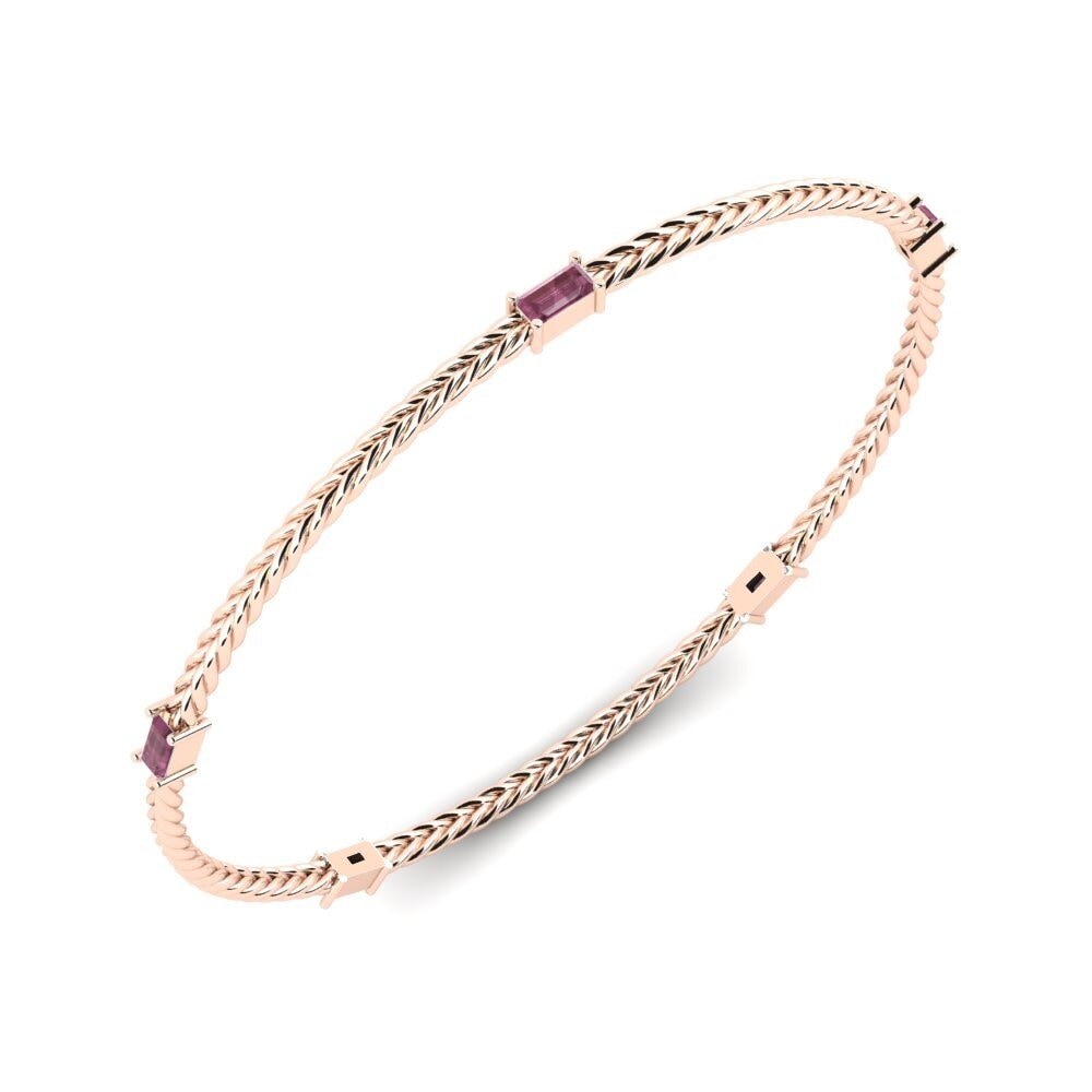 Or rose 14k Grenat de Rhodolite Bracelet jonc femme Fjola