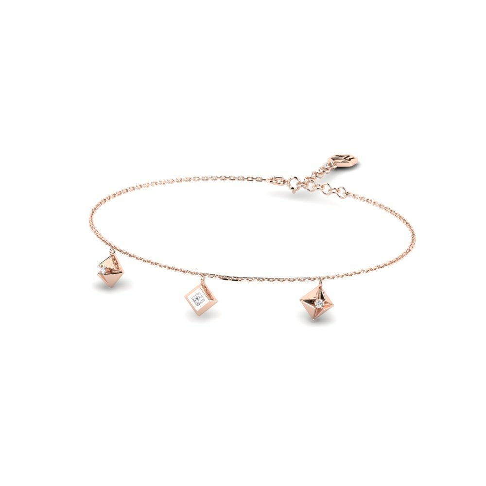 Oro Rosso 750 Bracciale da donna Fjouwerkant