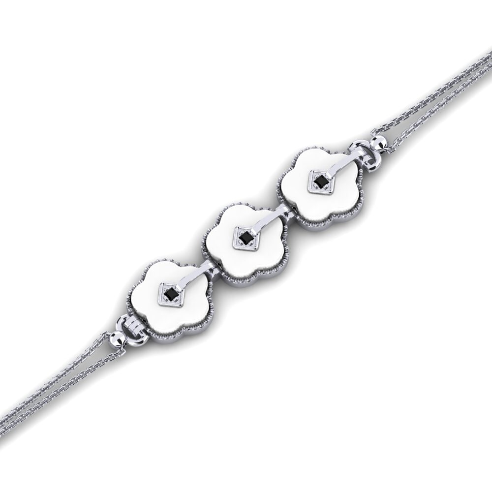 Plata 925 Diamante Negro Pulsera de Mujer Flannagan