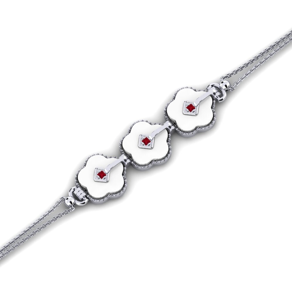 950 Palladium Red Zirconia Women's Bracelet Flannagan