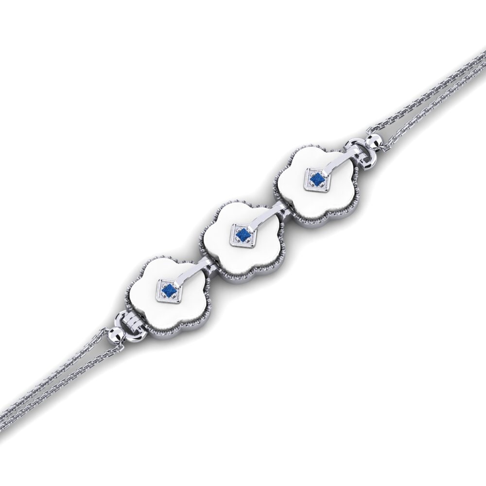 950 Palladium Dark Blue Zirconia Bracelet Flannagan