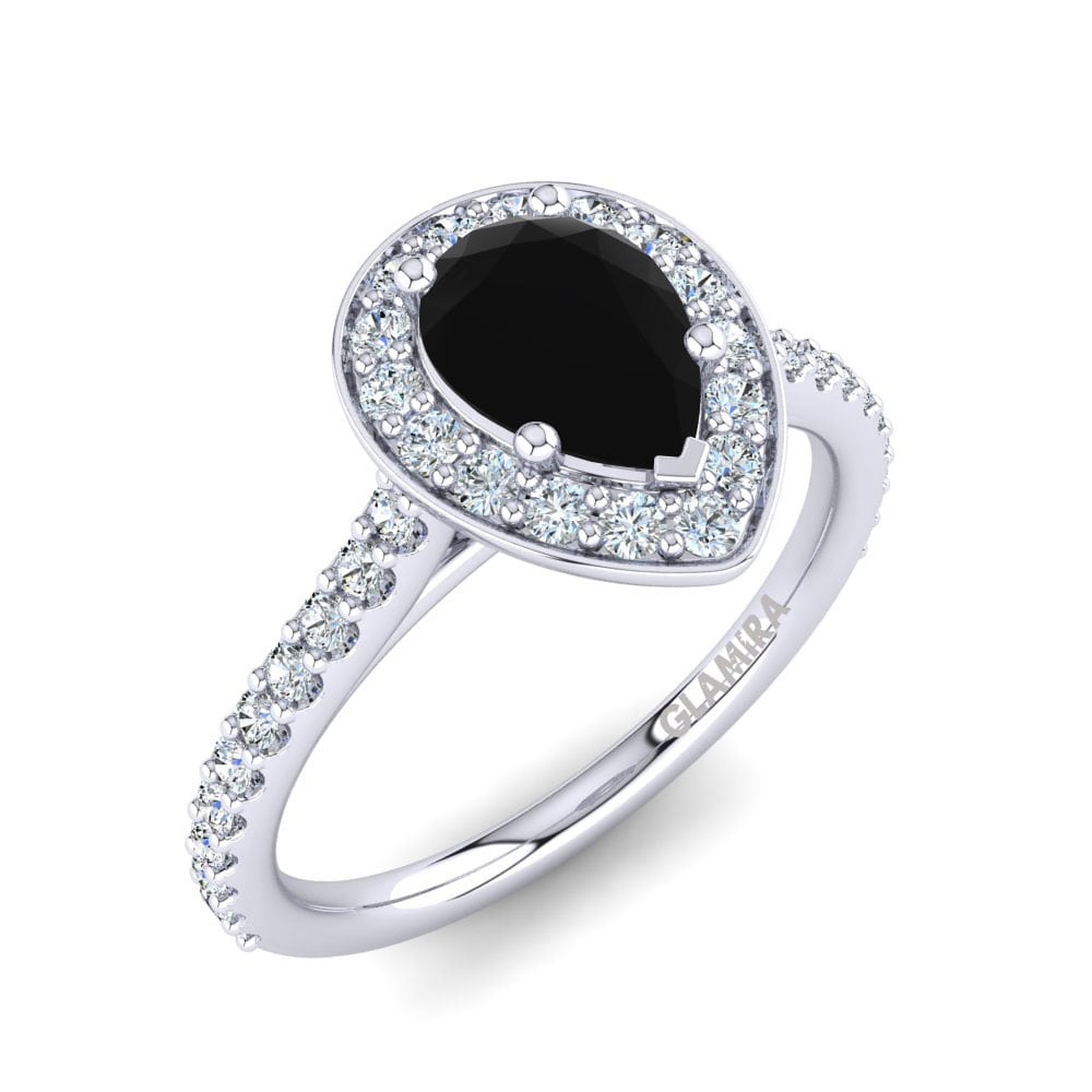 Black Onyx Engagement Ring Fleta