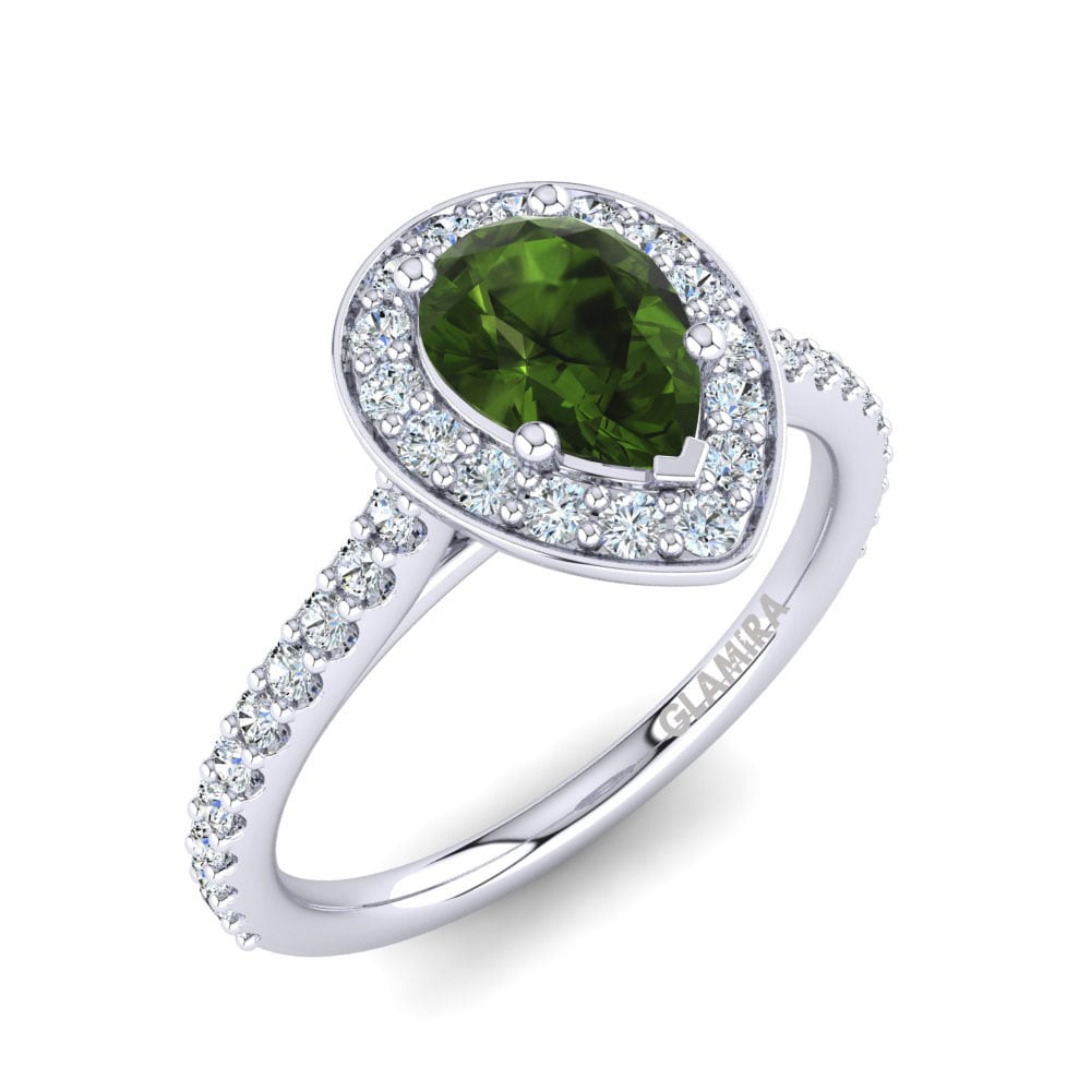 Green Tourmaline Engagement Ring Fleta