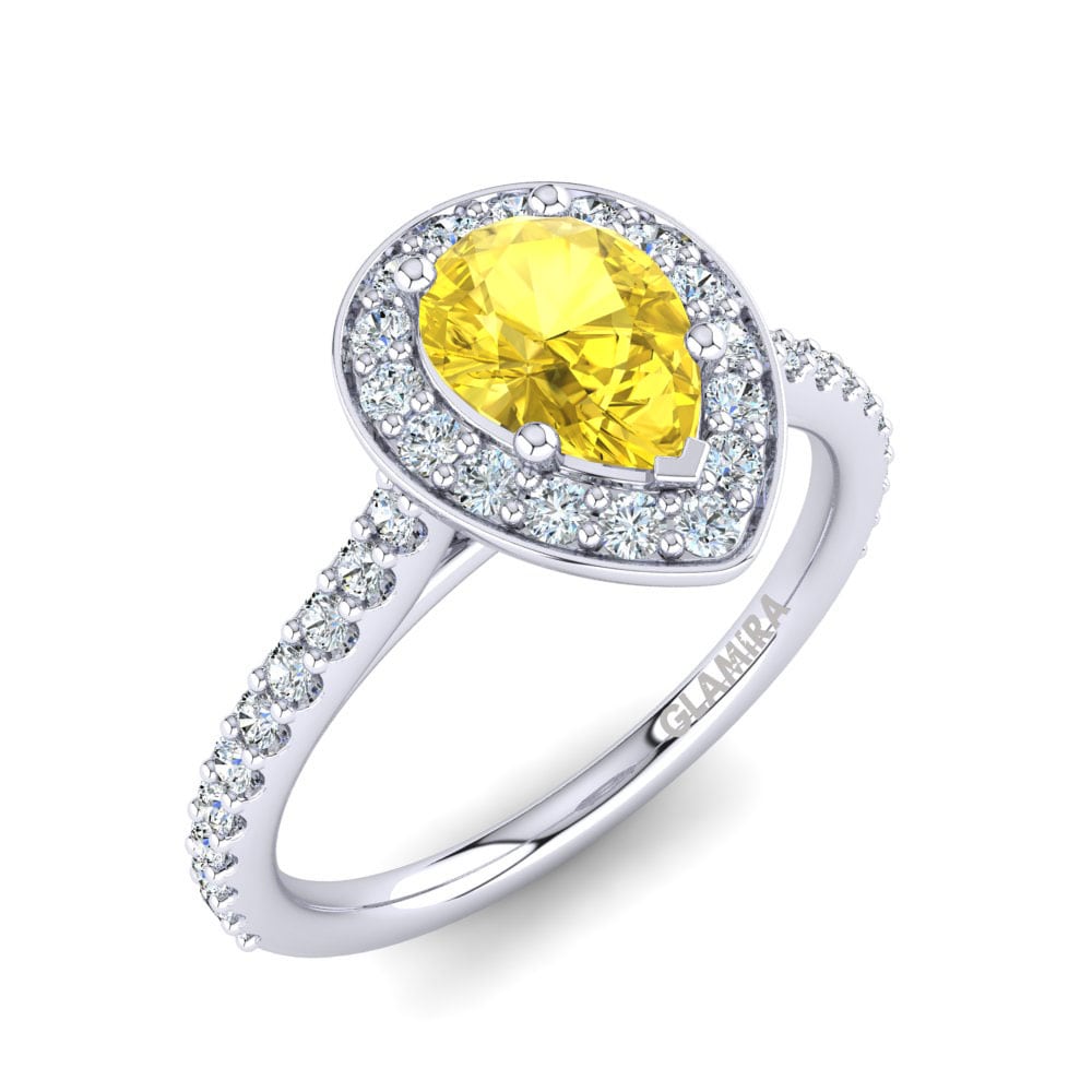 Yellow Sapphire Engagement Ring Fleta