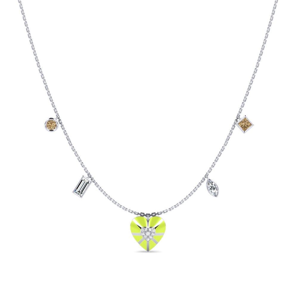Diamante café Collar de Mujer Fleurie