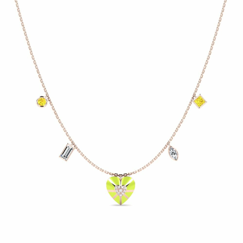 Vàng Hồng 18K Đá Sapphire Vàng Dây chuyền nữ Fleurie