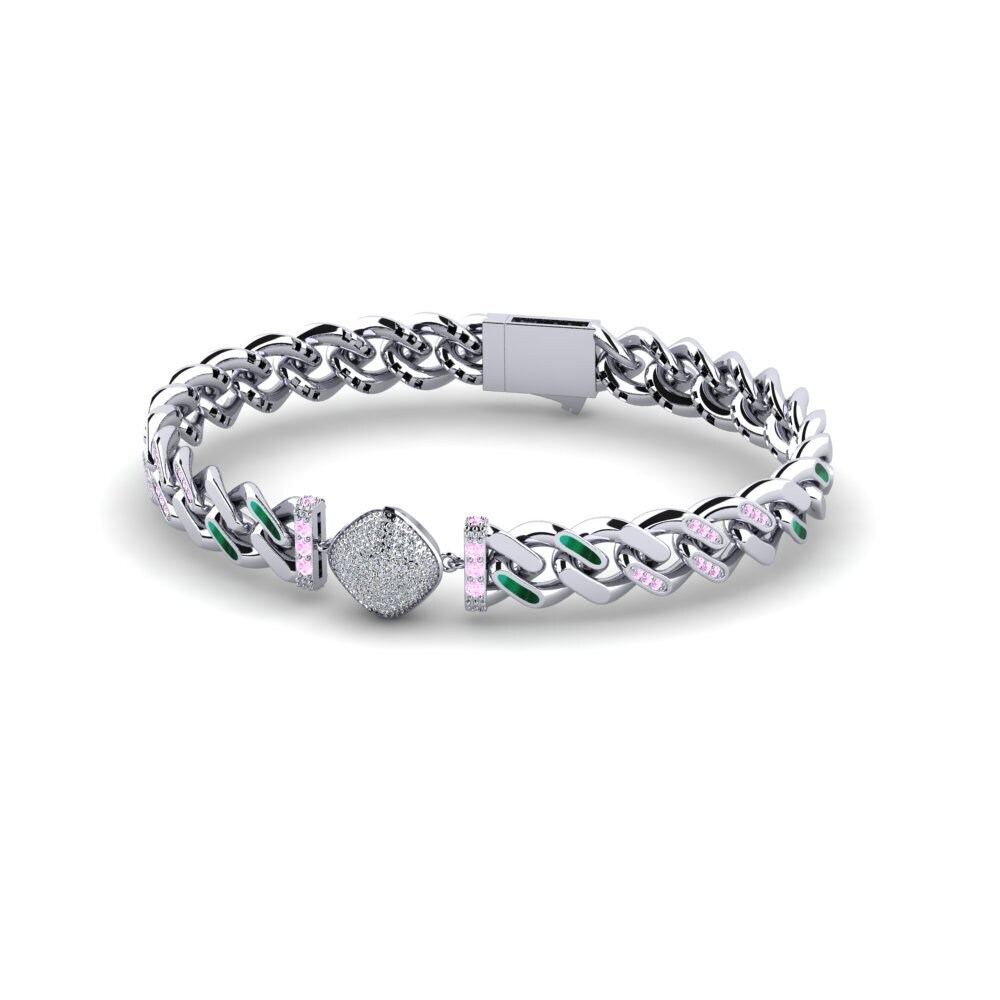 Round Pink Sapphire Women's Bracelet Flexply