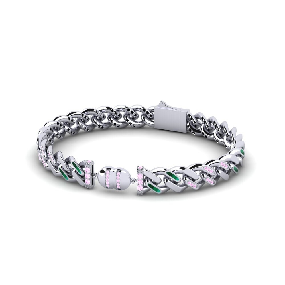 Round Pink Sapphire Women's Bracelet Flookmon
