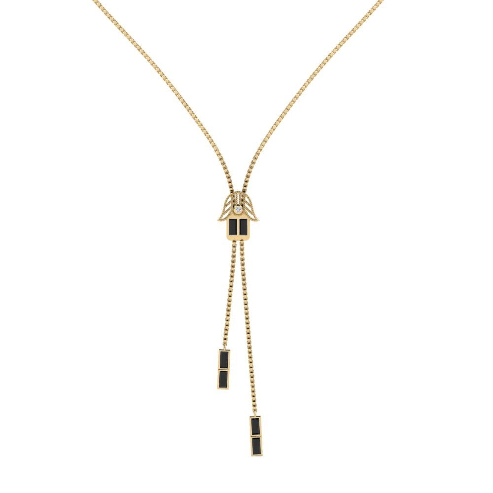 Baguette Black Onyx Women's Necklace Floraison