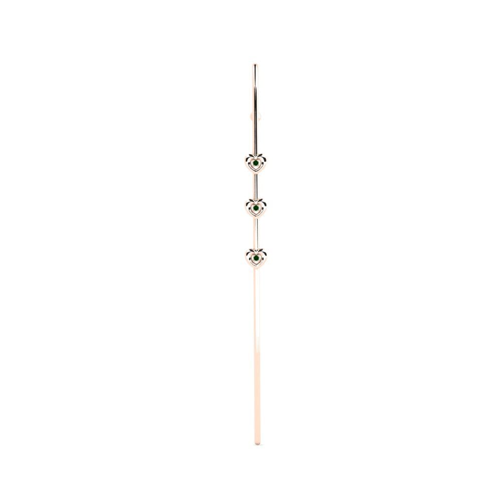 Rotgold 585 Grüner Zirkonia Ohrpiercings Florena