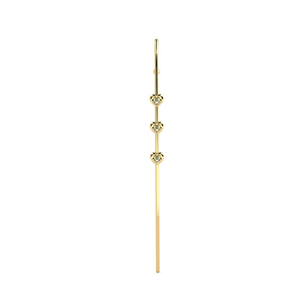 9ct Yellow Gold Green Diamond Ear Piercing Florena