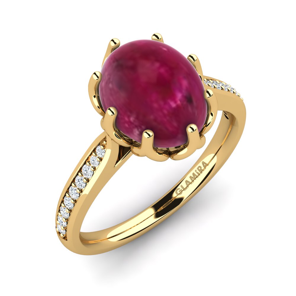 Bague Cocktail Solitaire Spinelle Synthétique - Or Jaune 14 Carats, 11.20 Ct, Ovale Mixte, Taille 8