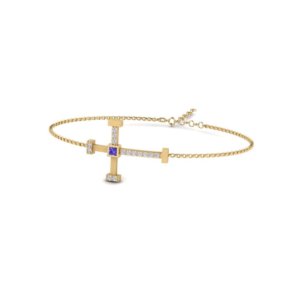 14ct Yellow Gold Tanzanite Men's Bracelet Florosen