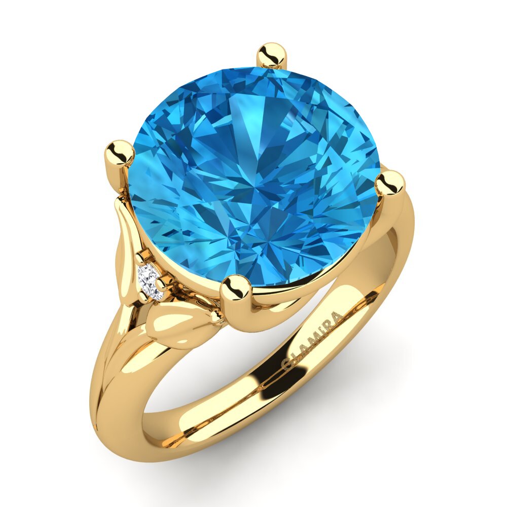 9ct Yellow Gold Blue Topaz Ring Florrie