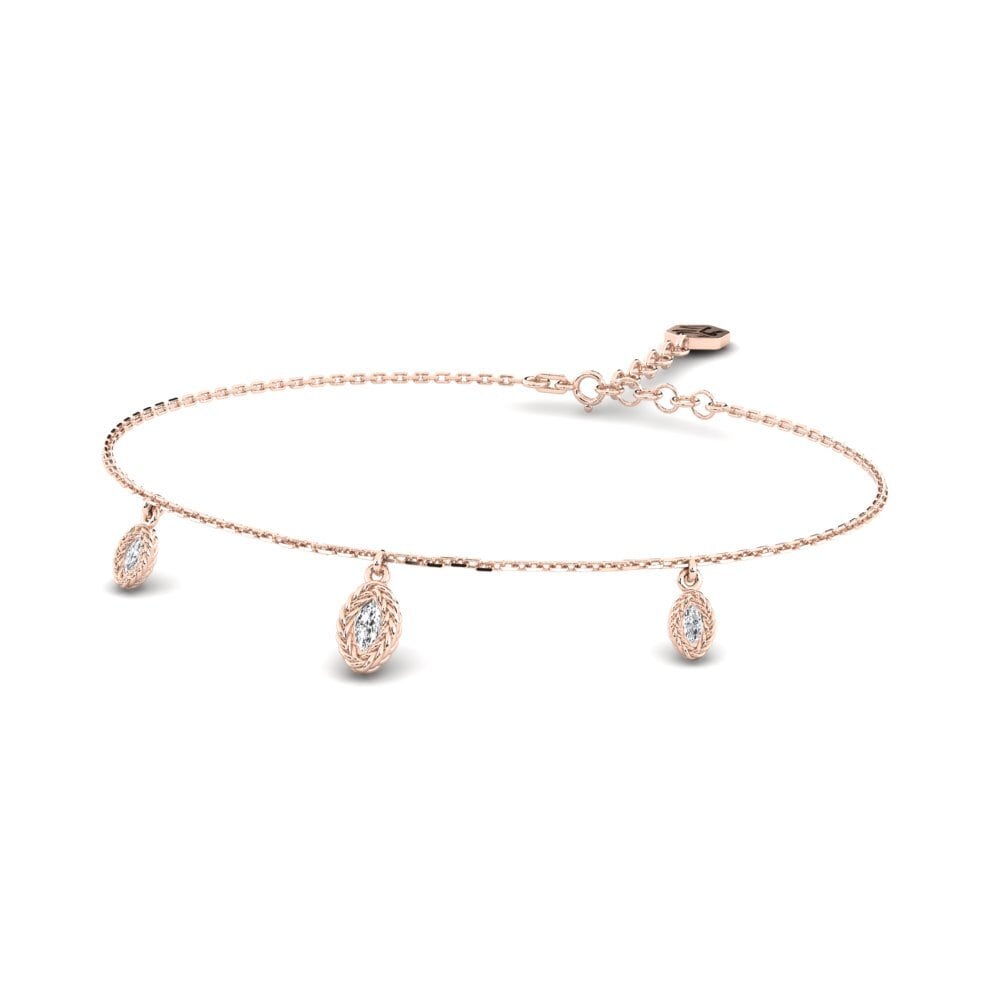 Or rose 14k Diamant Bracelet pour femme Flosiva