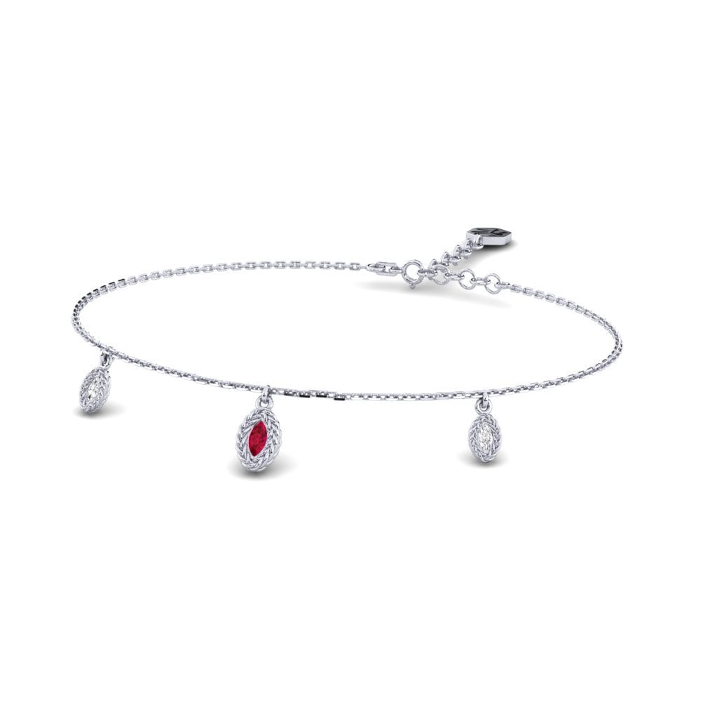 Palladium 950 Rubis Bracelet pour femme Flosiva