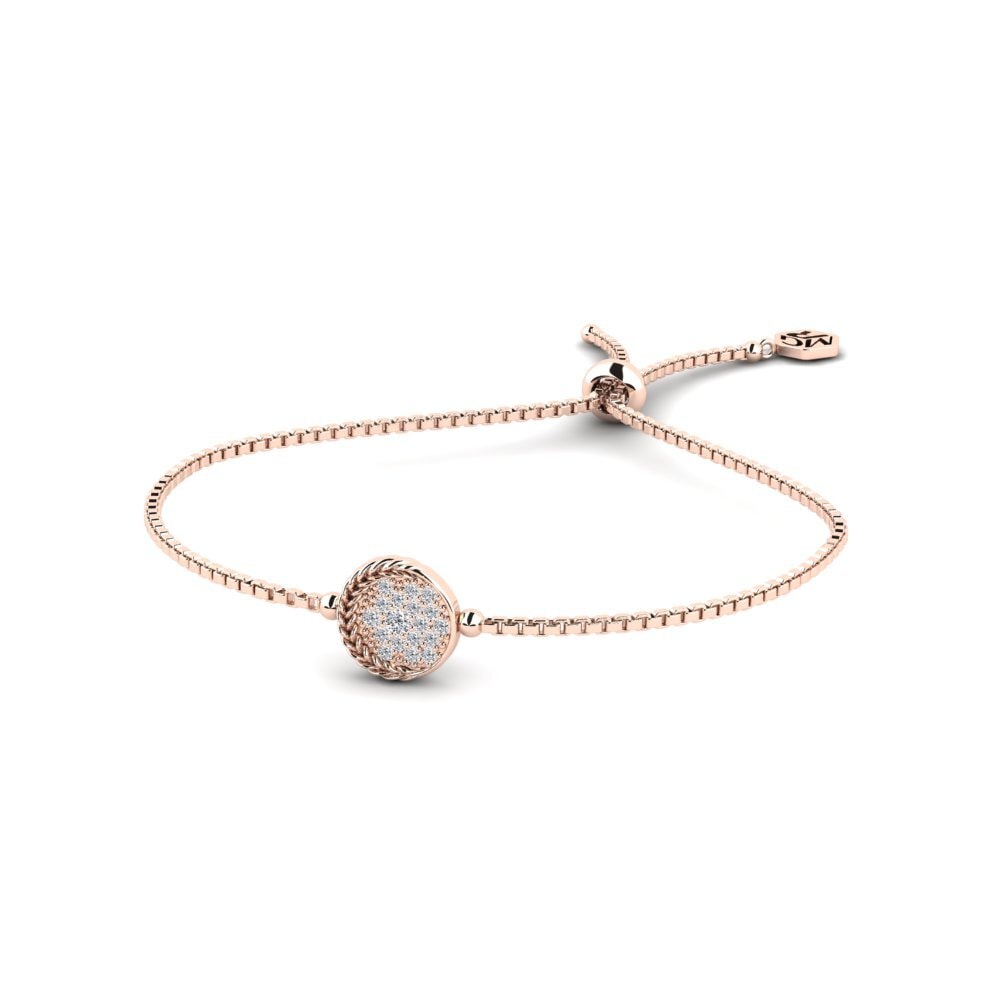 Or rose 14k Diamant Bracelet pour femme Flounder