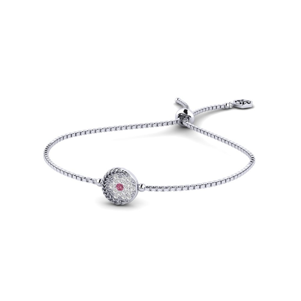 Argent Blanc Grenat de Rhodolite Bracelet pour femme Flounder