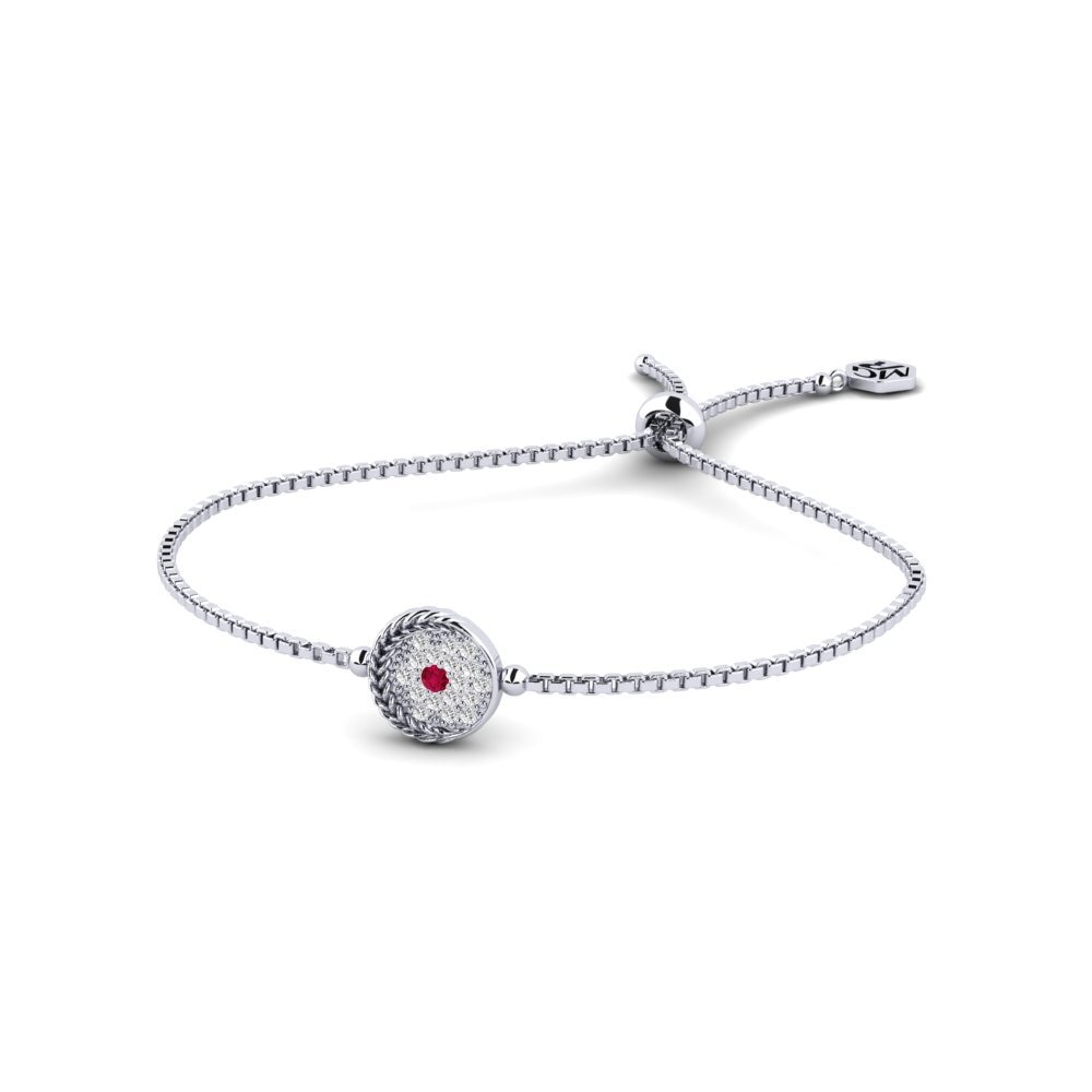 Palladium 950 Rubis Bracelet pour femme Flounder