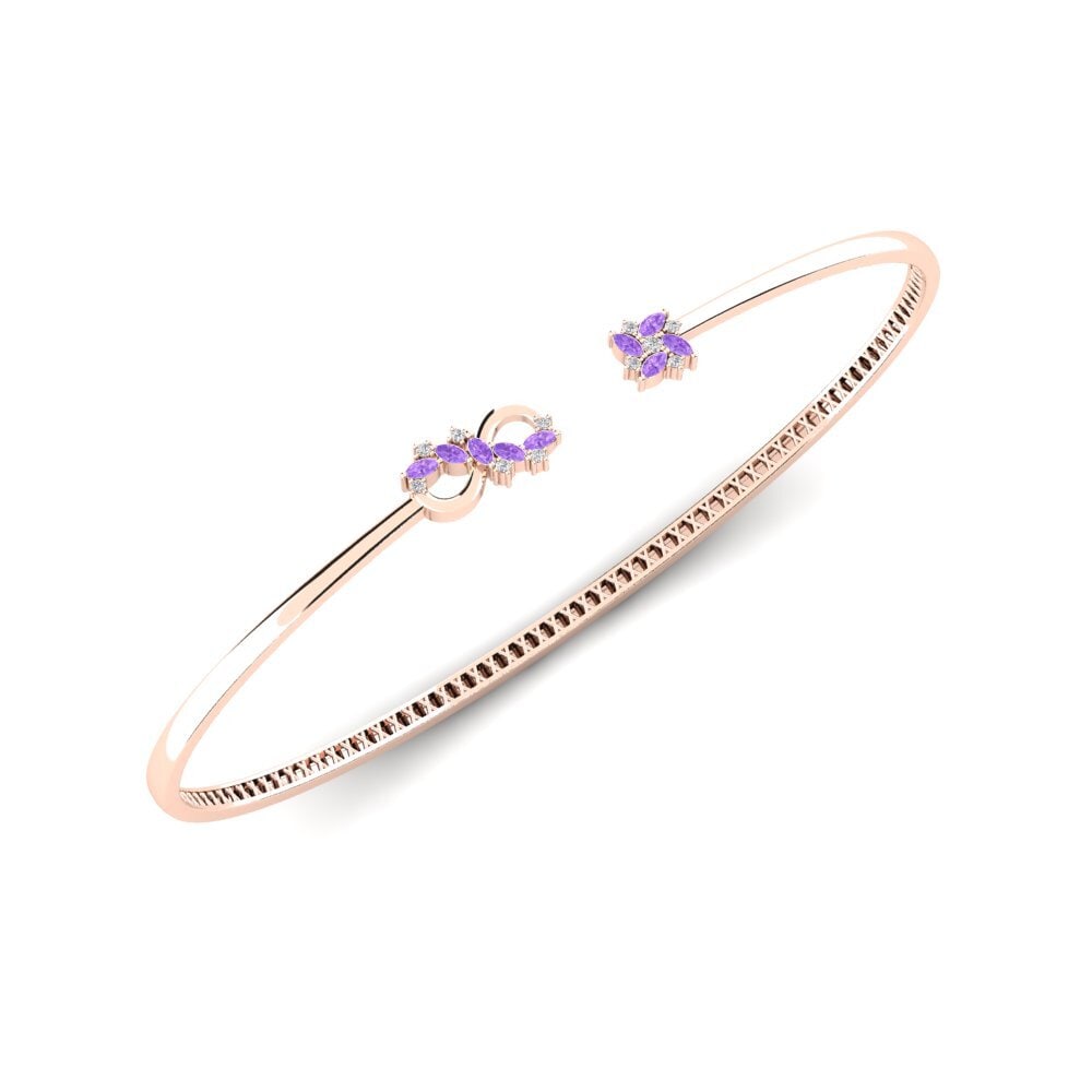 9ct Rose Gold Amethyst Palm Cuff Flovum