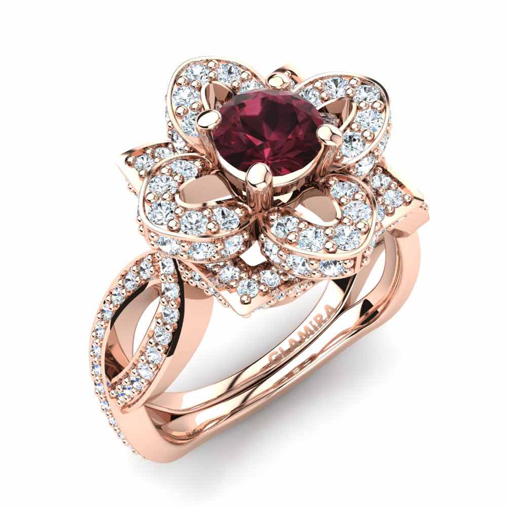 Garnet Engagement Ring Blossom
