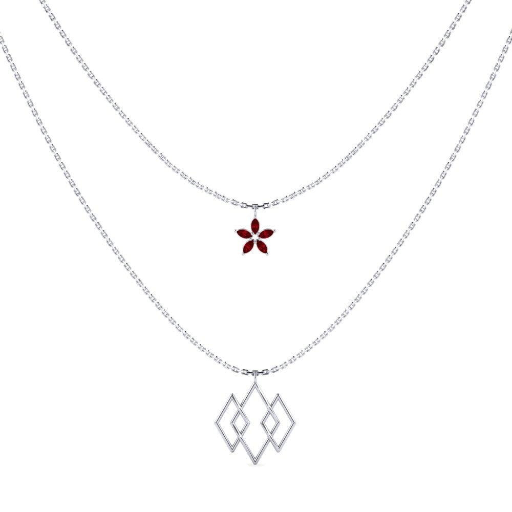 Red Zirconia Women's Necklace Fnenel