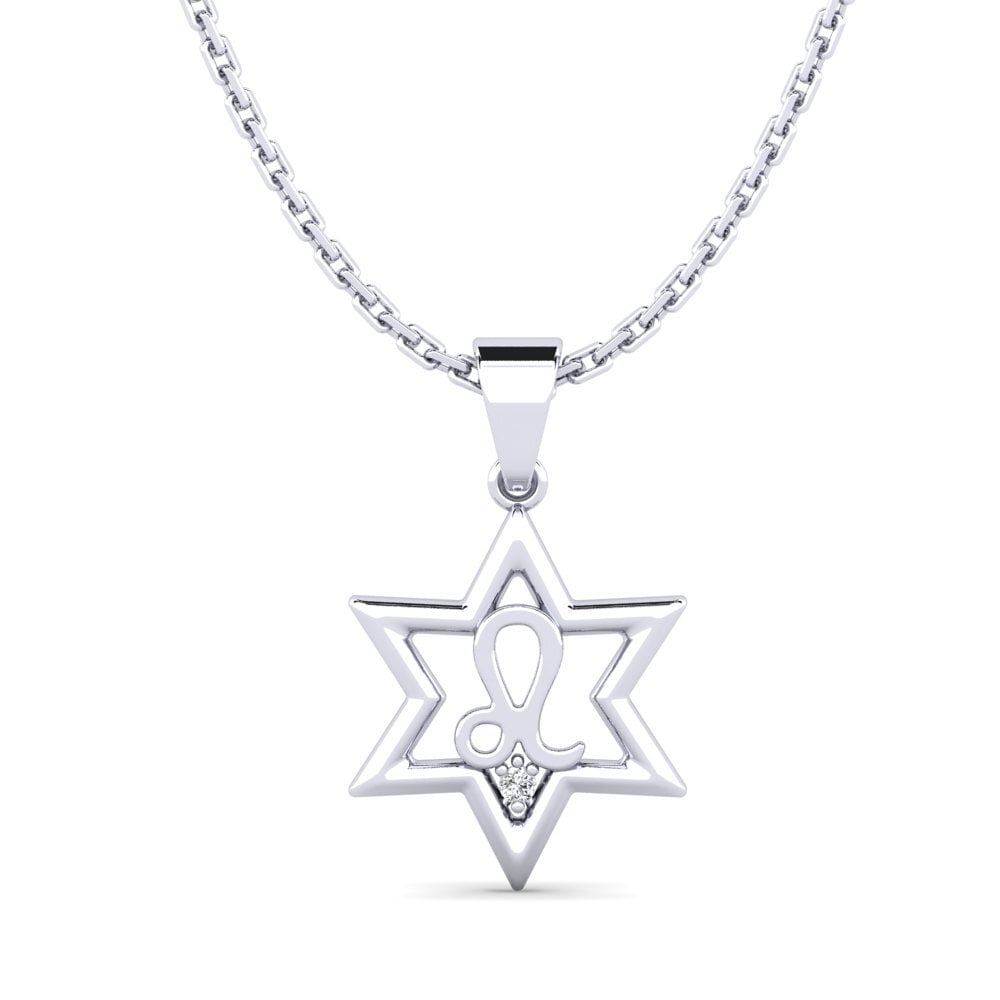 Plata 925 Diamante cultivado en laboratorio Colgante de Mujer Foat - Leo