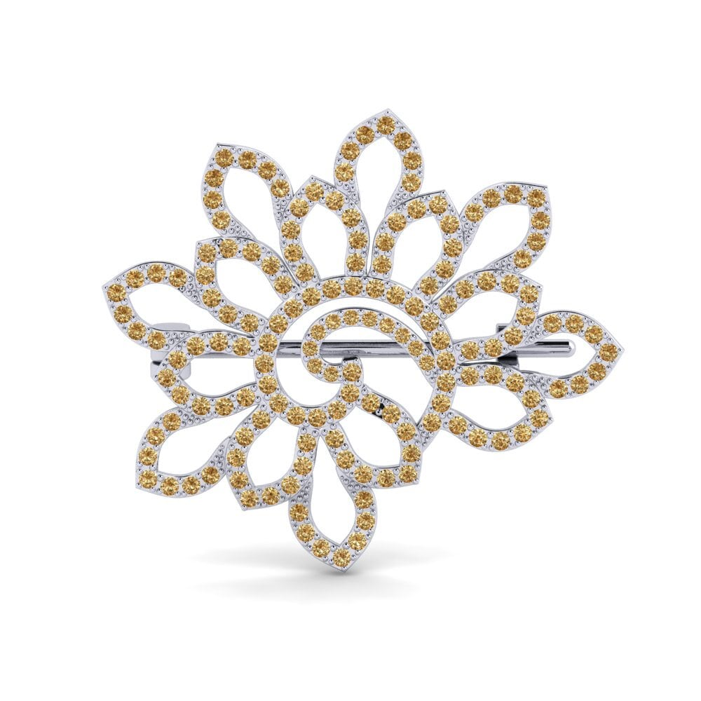 Plata 925 Diamante café Broche Focle