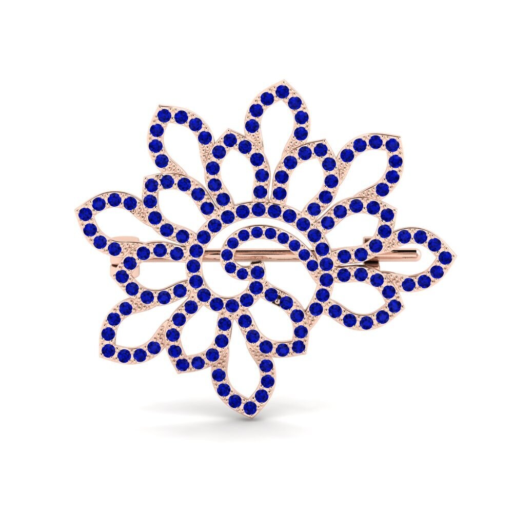 14k Oro Rosa Zafiro Broche Focle