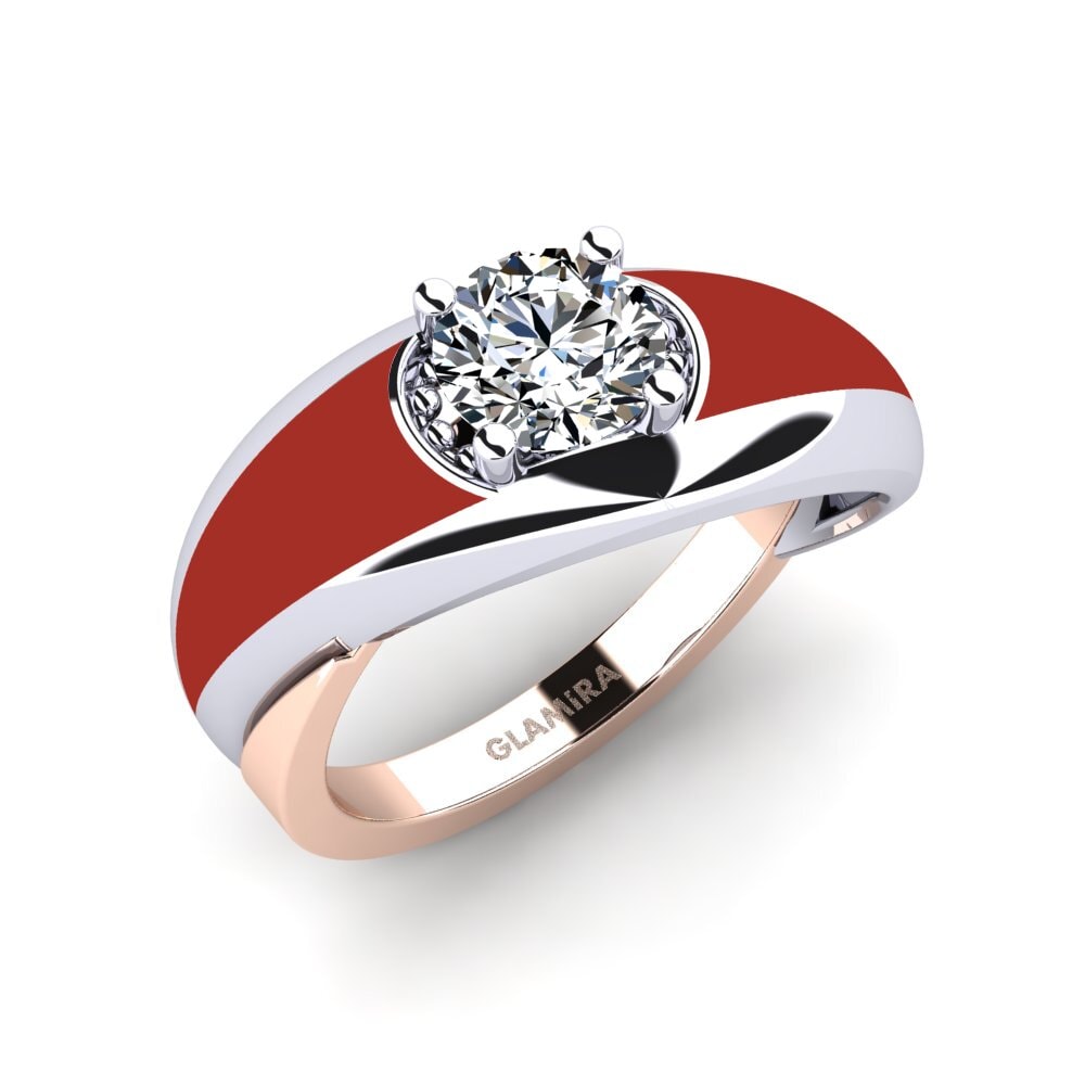 14ct White & Rose Gold Ring Foldent