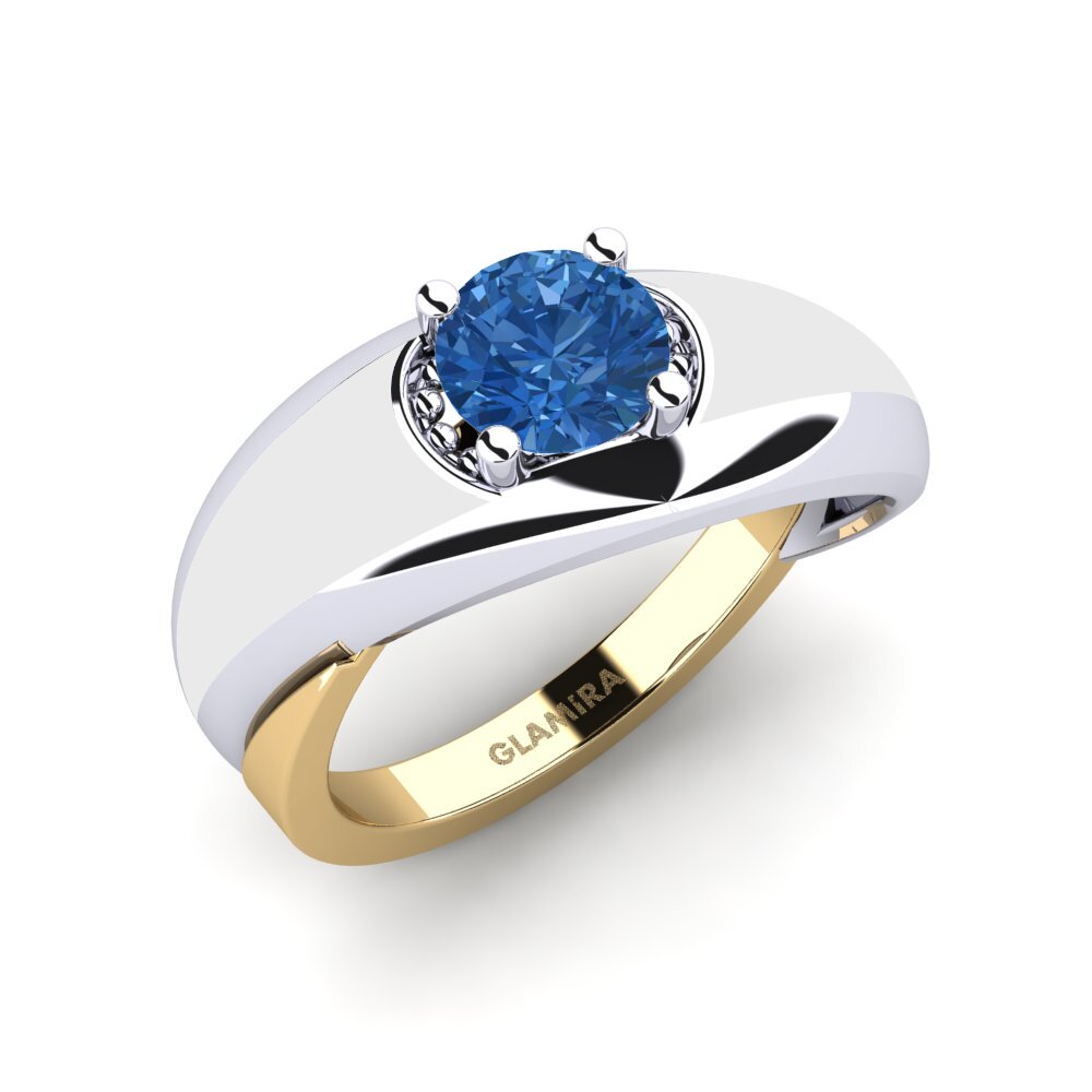 Dunkelblauer Zirkonia Ring Foldent