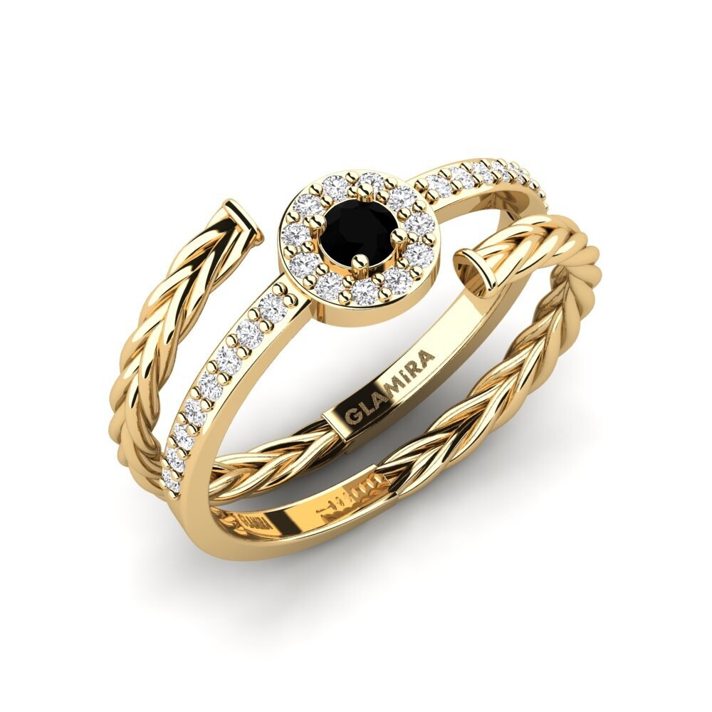 Black Sapphire Ring Folha