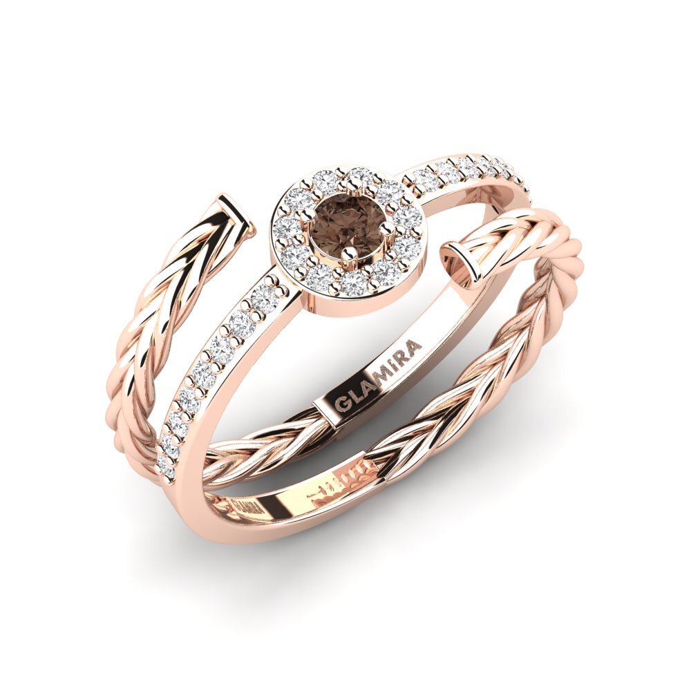 14ct Rose Gold Smoky Quartz Ring Folha