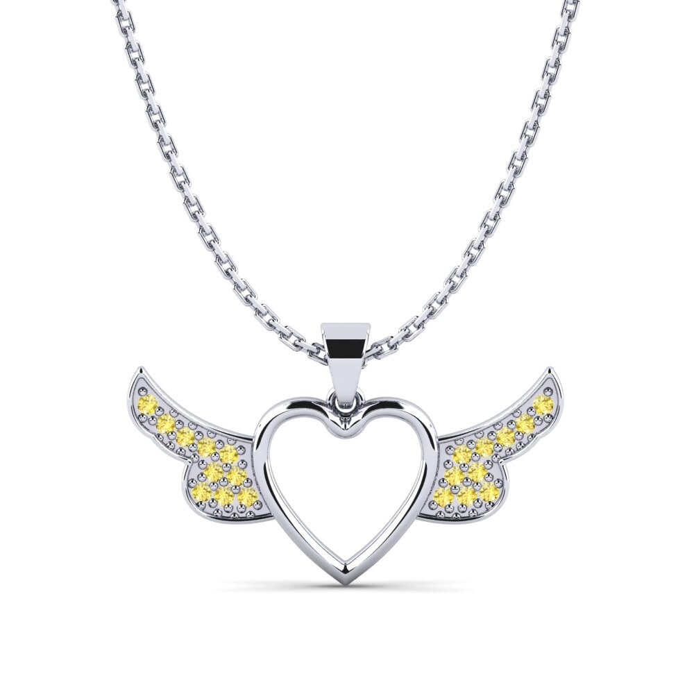 Yellow Sapphire Women's Pendant Foliage