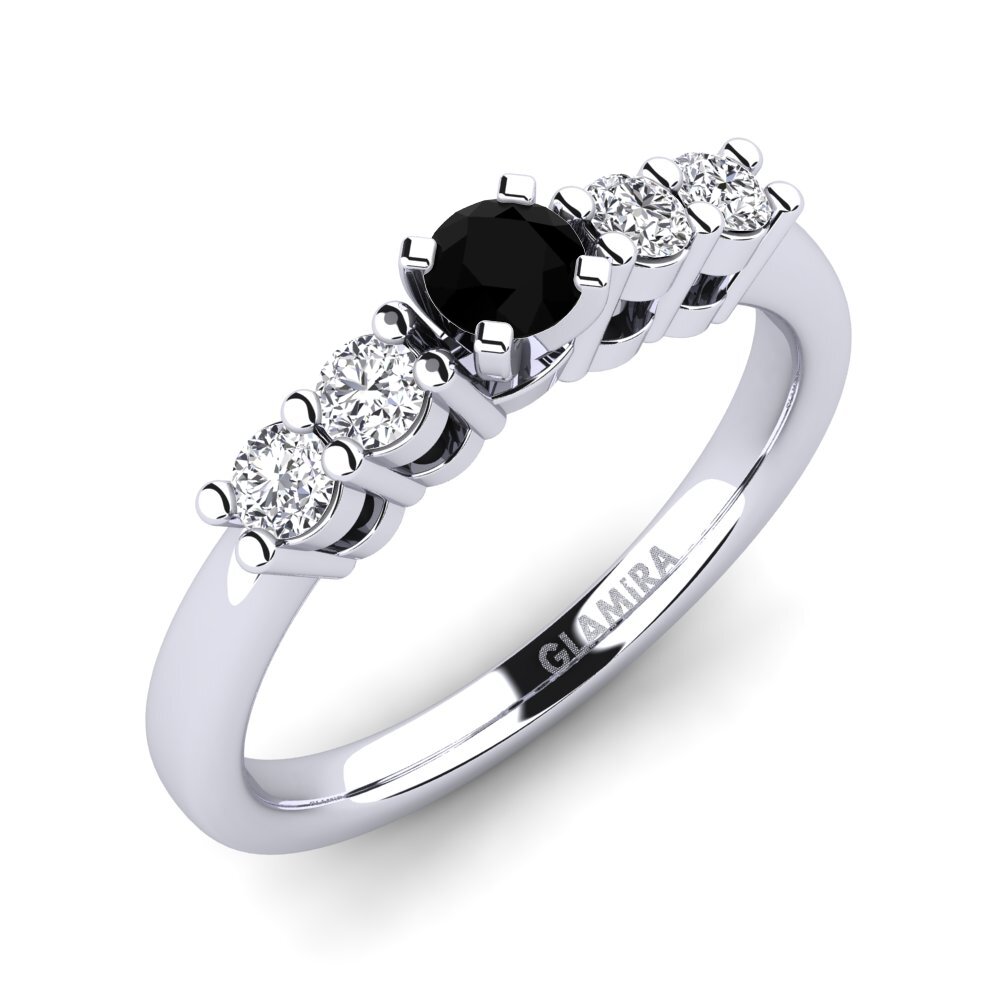Black Onyx Engagement Ring Fonda 0.16 crt
