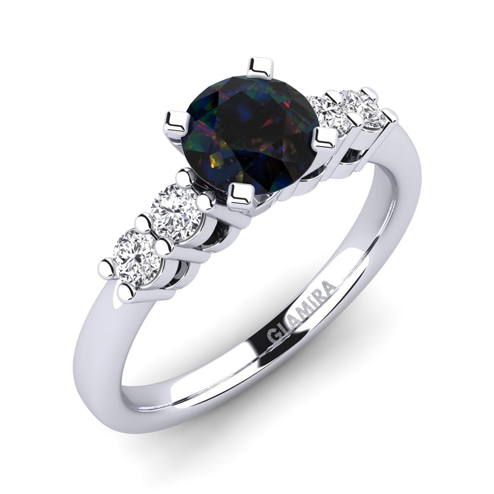 Black Opal Engagement Ring Fonda 0.8 crt