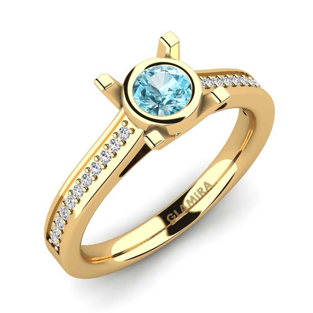 Blue Zircon Engagement Ring Fontanne