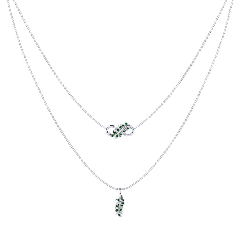 White Silver Green Zirconia Women's Necklace Foralltid