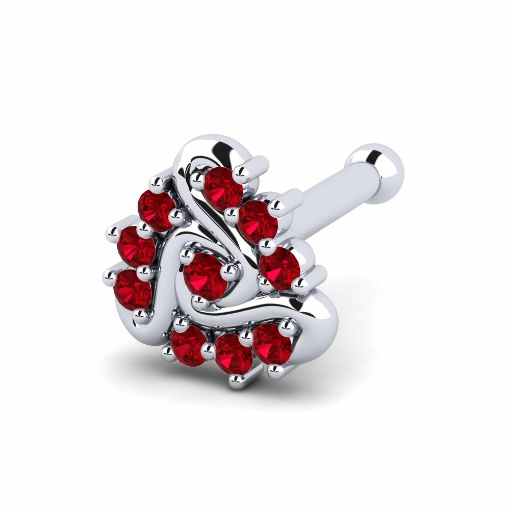 Red Zirconia Nose Pin Forbasque
